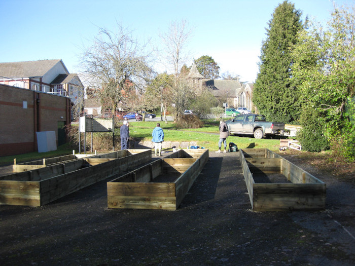 The bed building team in action